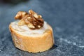 Slice of bread with walnut Royalty Free Stock Photo