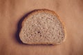 Slice of buckwheat bread, top view