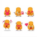 Slice of butternut squash cartoon character with love cute emoticon