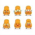 Slice of butternut squash cartoon character with sad expression