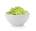 Slice cabbage bowl on white background
