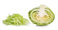 Slice cabbage on white background