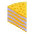Slice cake icon isometric vector. Party fruit piece Royalty Free Stock Photo