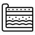 Slice cake icon outline vector. Cream pie Royalty Free Stock Photo