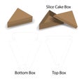 Slice cake or sandwich box mockup with dieline Royalty Free Stock Photo