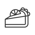 Slice of cake, sweets and dessert outline icon Royalty Free Stock Photo