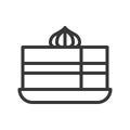 Slice of cake, sweets and dessert outline icon Royalty Free Stock Photo