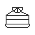 Slice of cake, sweets and dessert outline icon Royalty Free Stock Photo