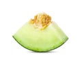 Slice cantaloupe melon on white background Royalty Free Stock Photo