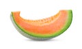 Slice cantaloupe melon isolated on white background Royalty Free Stock Photo