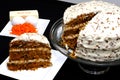 Slice of Carrot Cake with Ingredients Royalty Free Stock Photo