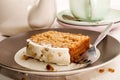 Slice carrot cake on a plate Royalty Free Stock Photo