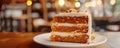 Slice of carrot cake on a plate Royalty Free Stock Photo