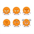 Slice of carrot cartoon character with various angry expressions