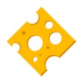 Slice cheese, icon. Vector illustration