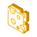 slice cheese isometric icon vector illustration Royalty Free Stock Photo