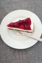 Slice of Cherry Monchou pie on a plate Royalty Free Stock Photo