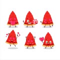 Slice of chicago cartoon character with love cute emoticon