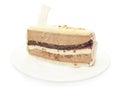 Slice of chocolat mousse cake on white plate Royalty Free Stock Photo