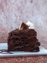 A slice of chocolate cake