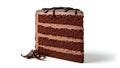 A slice of chocolate cake with a chocolate dri drizzle (ai generated) Royalty Free Stock Photo