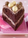 Slice of Chocolate Malteser Cake Royalty Free Stock Photo