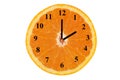 Organic clock concept with a slice of orange