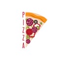 Slice of classical italian pizza design template