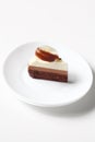 Slice of Contemporary Three Chocolate Mousse Cake