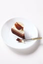 Slice of Contemporary Three Chocolate Mousse Cake