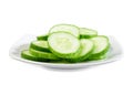 Slice cucumber on the dish Royalty Free Stock Photo