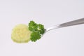 Slice of cucumber on fork Royalty Free Stock Photo