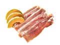 slice of cured ham and melon