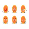 Slice of curuba fruit cartoon character with nope expression Royalty Free Stock Photo