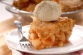 Slice of deep dish apple pie