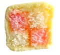 Slice of delicious battenberg cake Royalty Free Stock Photo