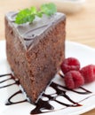 Slice of delicious chocolate cake