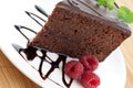 Slice of delicious chocolate cake Royalty Free Stock Photo