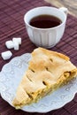 Slice of delicious fresh baked american apple pie on a plate Royalty Free Stock Photo