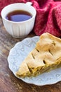 Slice of delicious fresh baked american apple pie on a plate Royalty Free Stock Photo