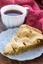 Slice of delicious fresh baked american apple pie on a plate Royalty Free Stock Photo