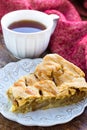 Slice of delicious fresh baked american apple pie on a plate Royalty Free Stock Photo