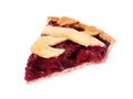 Slice of delicious fresh cherry pie isolated Royalty Free Stock Photo