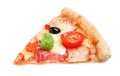 Slice of delicious pizza Diablo isolated Royalty Free Stock Photo