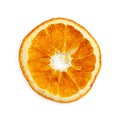 Slice of dried orange isolated on white Royalty Free Stock Photo