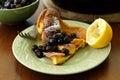 A slice of dutch baby pancake Royalty Free Stock Photo