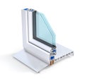 Slice of energy efficient window. See structure in cutaway.