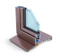 Slice of energy efficient window. See structure in cutaway.