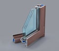 Slice of energy efficient window. See structure in cutaway.