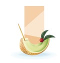 Slice of exotic fruit decorated realistic isolated